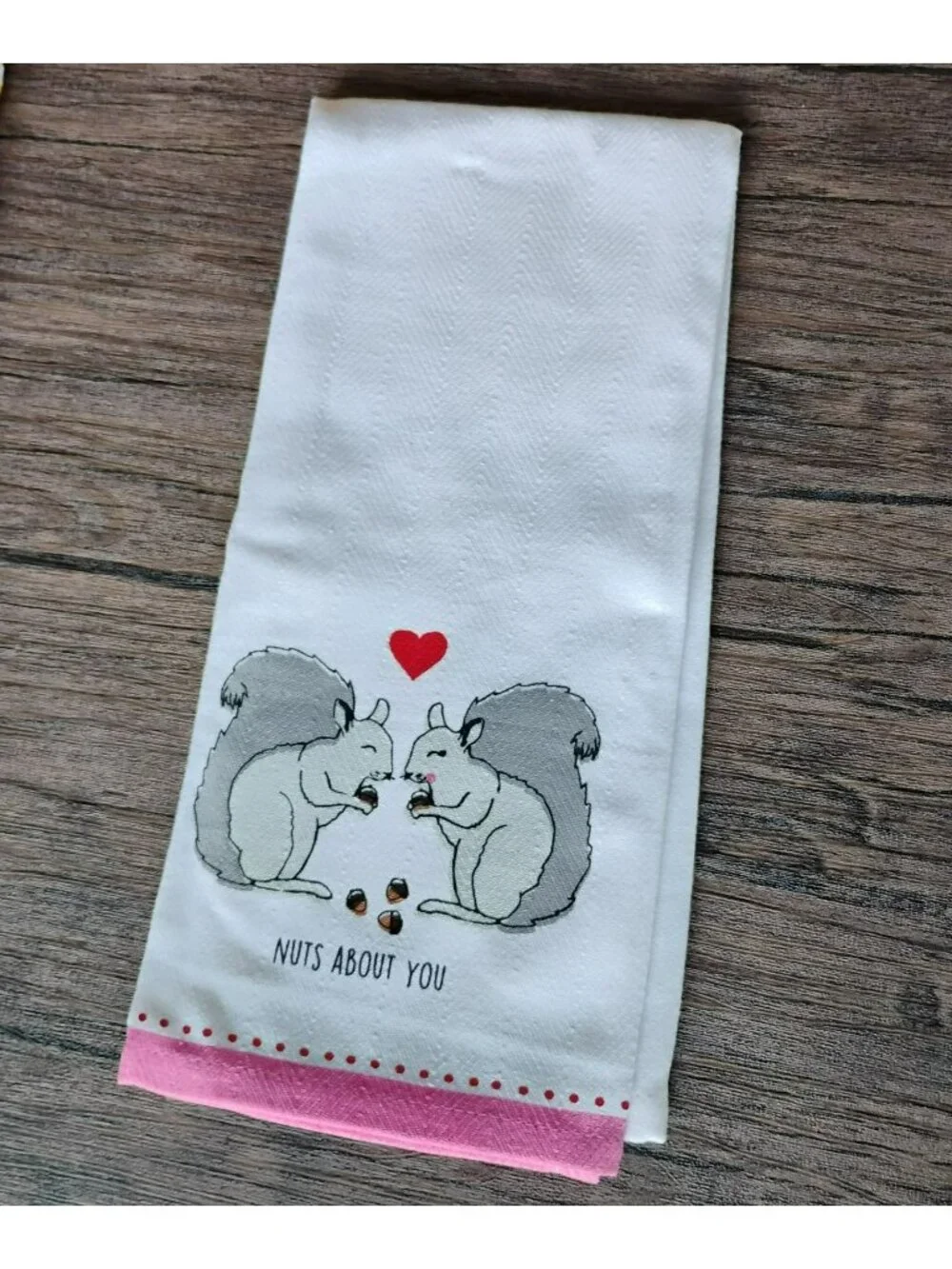 Set of 4 Easter Spring Kitchen Towels, Bunny Glasses Squirrels, Whimsical NEW
